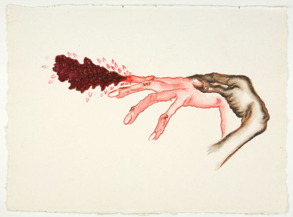 Mithu Sen, On your hand – I place my hand – barely. In our hands – nothing. f, 2009