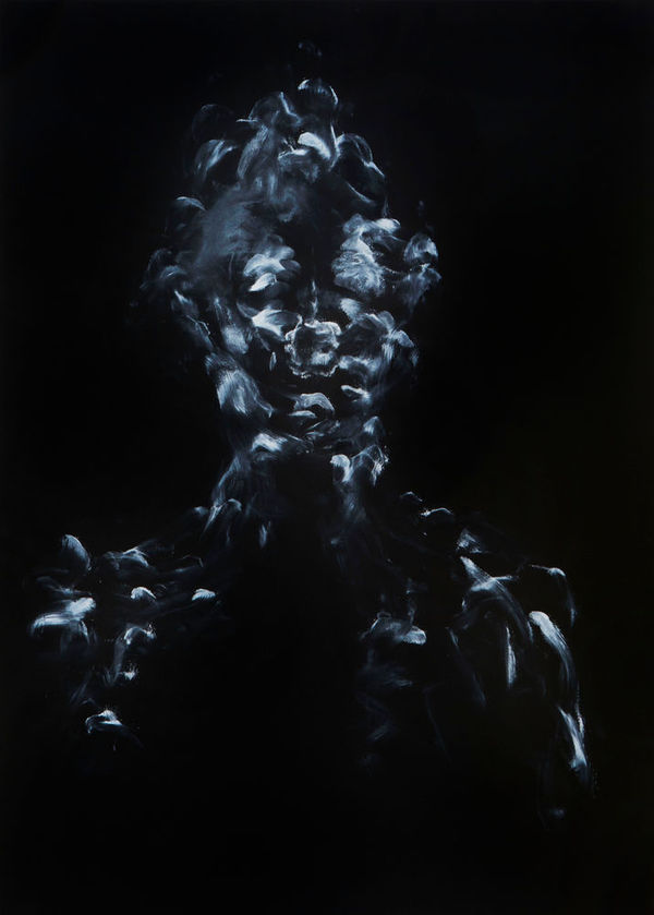 William Mackrell, Self (white on black), 2016